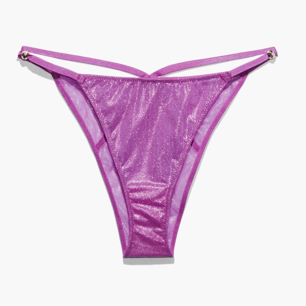 Gathered Mesh Bikini Juicy Purple, M (Shimmery Purple)
